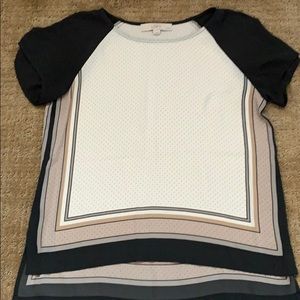 LOFT Color Block Casual Top - SMALL PETITE